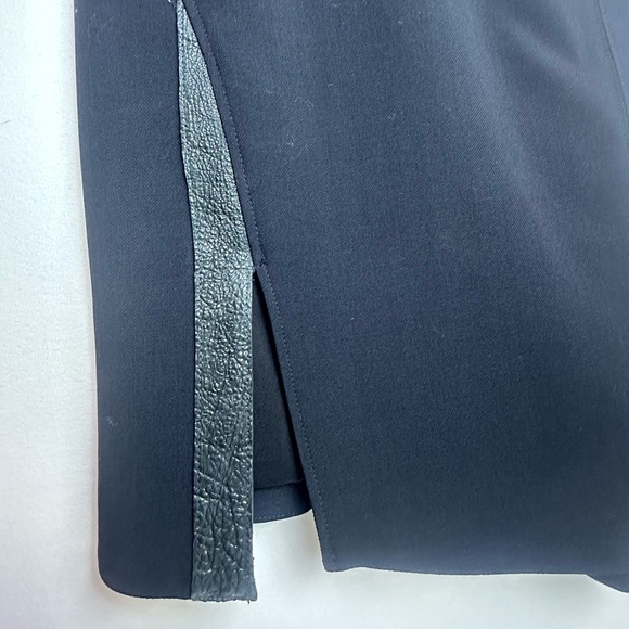 ❗️NEW Helmut Lang Crystal Leather Black Two Tone Asymmetrical Sheath Dress - Picture 9 of 17